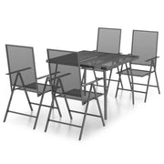 Set da Pranzo da Giardino 5 pz | Set Salotto da Giardino in Acciaio Antracite