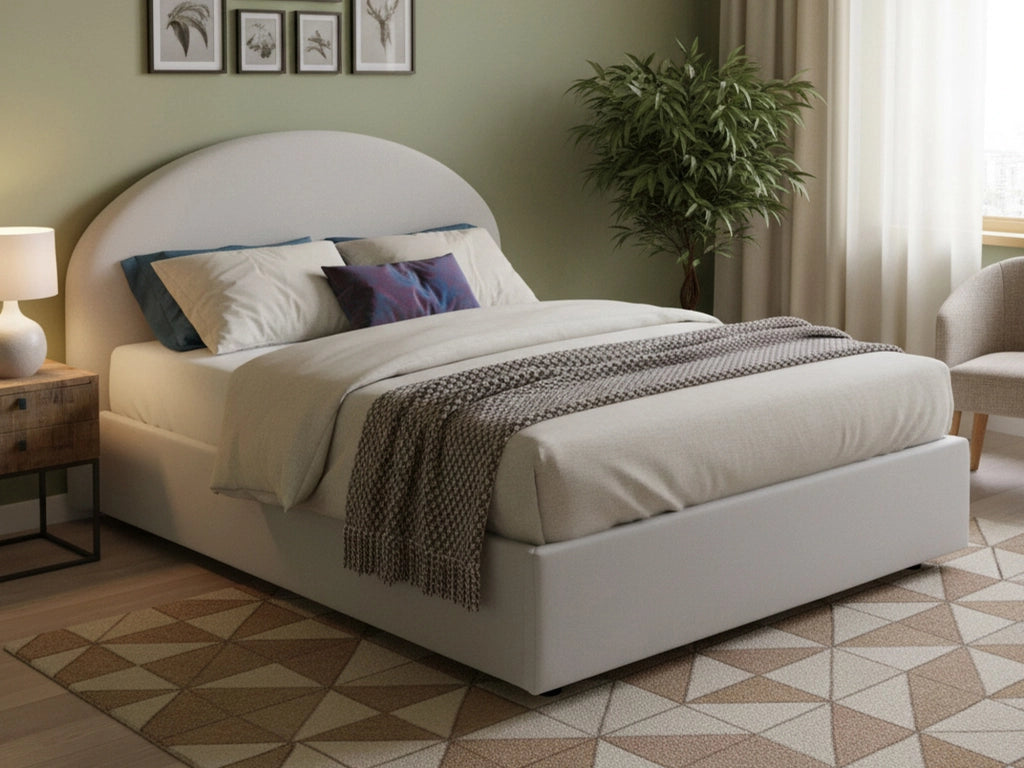 Letto Matrimoniale Augite, Letto Matrimoniale Contenitore Made in Italy, Bianco
