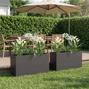 Vaso da giardino 2 pz Nero 100 x 30 x 50 cm 8005625