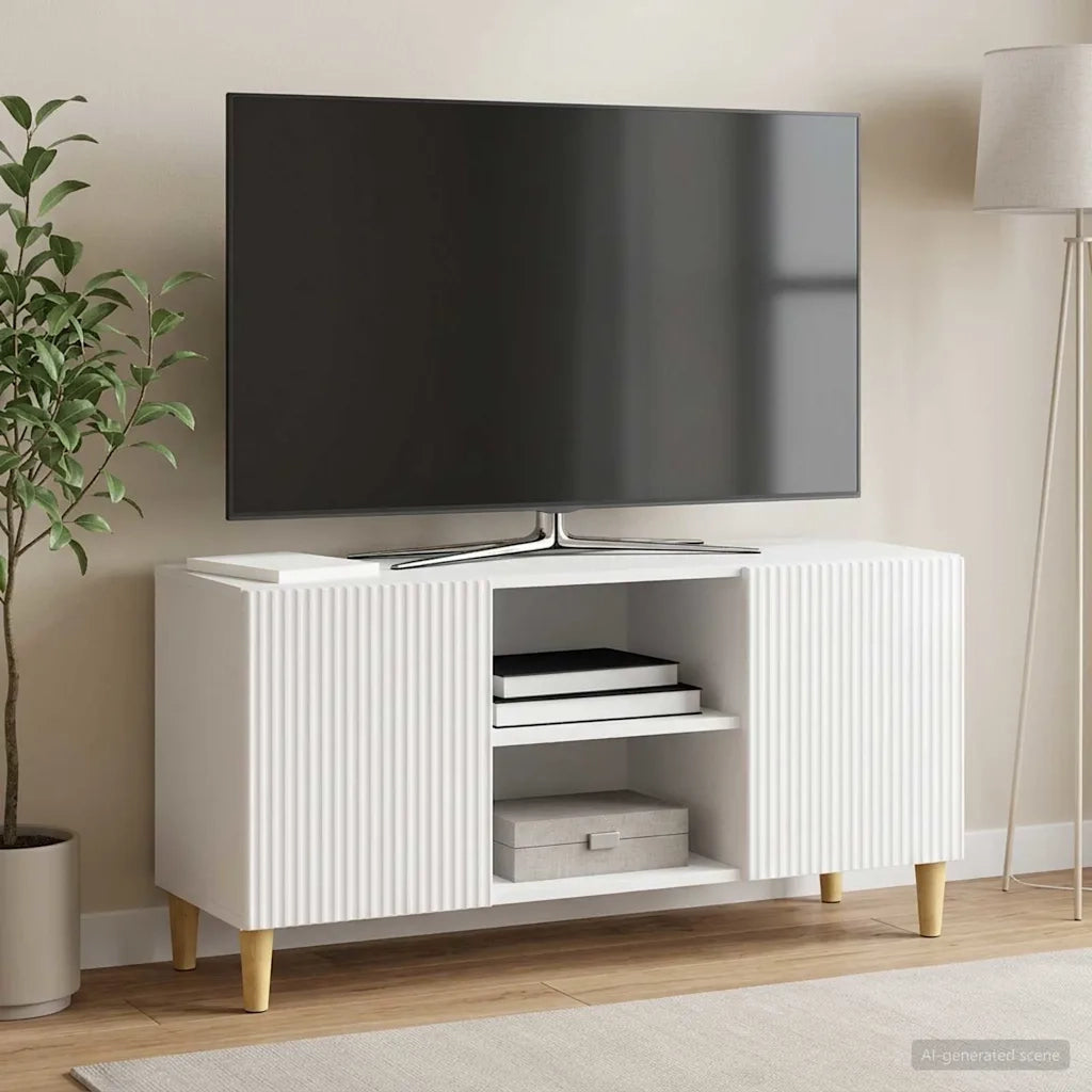 Mobile TV Bianco Lucido 102 x 34,5 x 50 cm Legno ingegnerizzato 894699