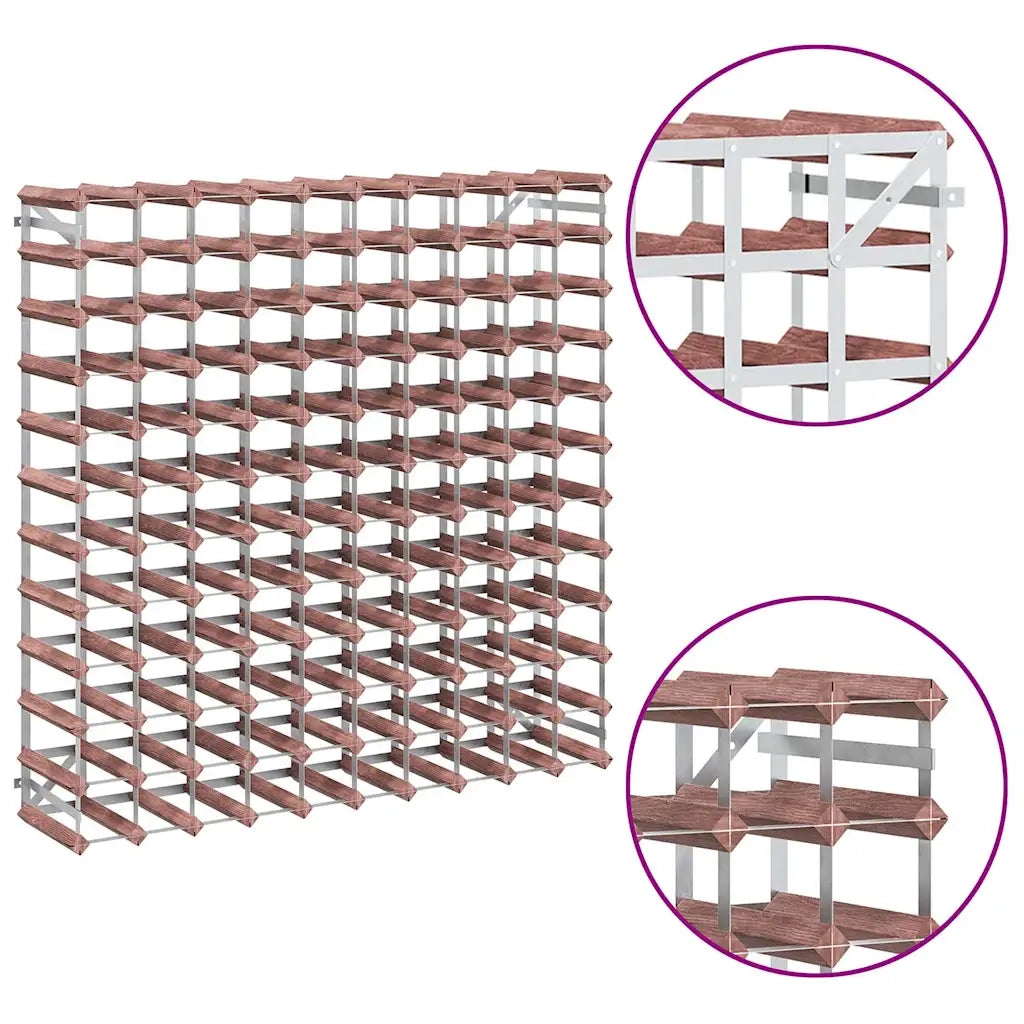 Portabottiglie per 120 Bottiglie Legno Massello di Pino Marrone 340895