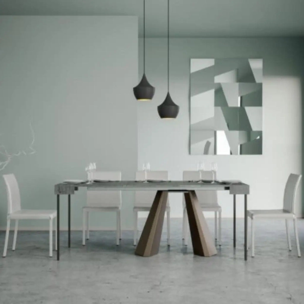 Consolle allungabile 90x40/300 cm Diamante cemento telaio orso