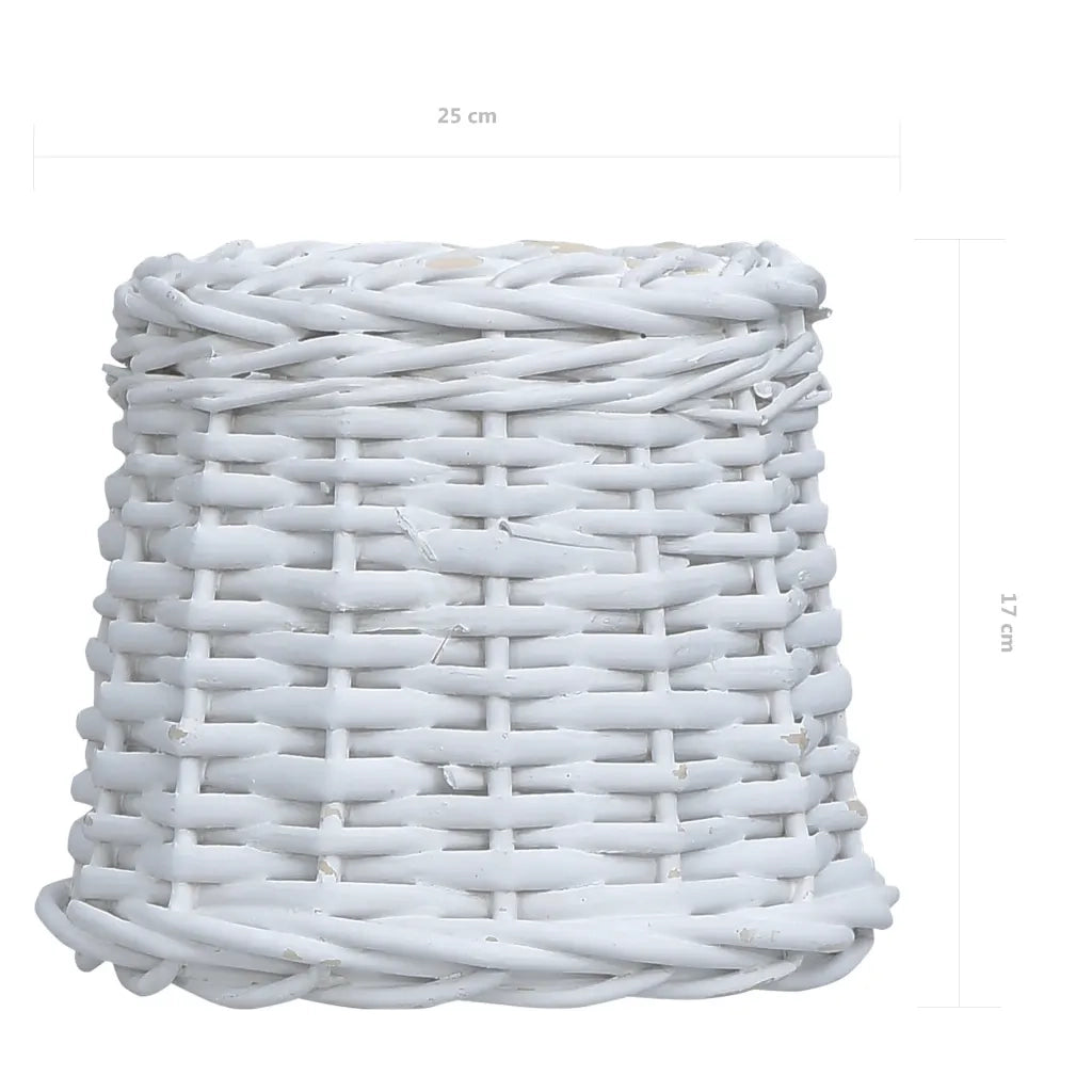 vidaXL Paralume in Vimini 25x17 cm Bianco