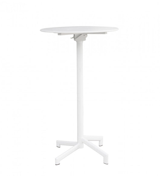 Tavolo Alto Vega Ø60x102 h cm in Acciaio Bianco