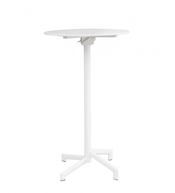 Tavolo Alto Vega Ø60x102 h cm in Acciaio Bianco