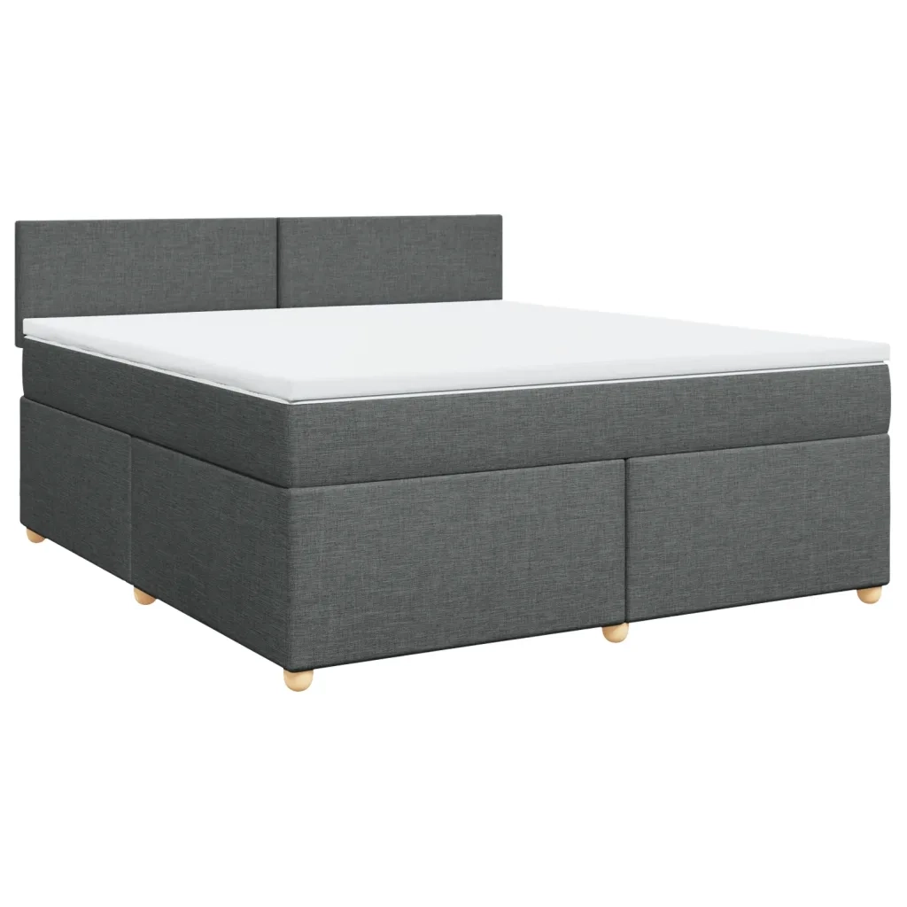Giroletto a Molle con Materasso Grigio Scuro 180x200 cm Tessuto