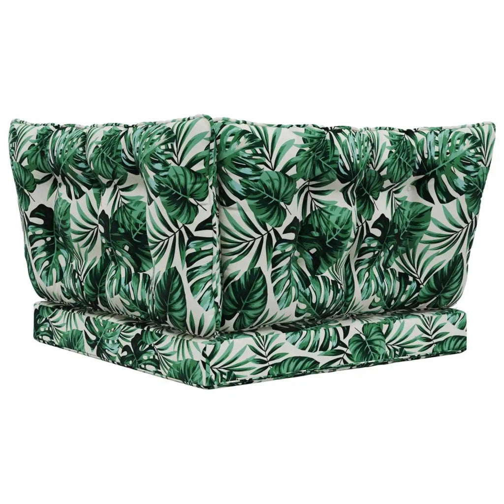 Cuscino per divano da esterno 3 pcs Motivo Foglia Poliestere