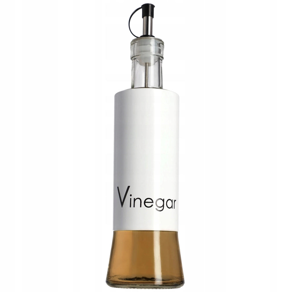 Bottiglia in vetro KADAX per olio d'oliva con dosatore, 320 ml, colore bianco.