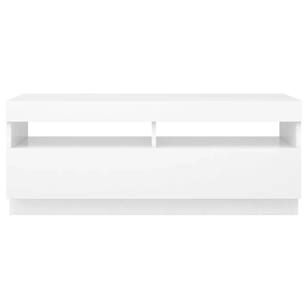 Mobile TV multimediale scaffale TV credenza mobile TV per sala da pranzo soggiorno camera da letto con luci LED 100 x 35 x 40 cm bianco 02_0026507