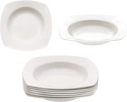 Set di 6 scodelle di plastica riciclabili bianche cremo 20 cm (Made in Germany/onbreekbaar/BPA-vrij/vaatwasser- en magnetronbestendig)