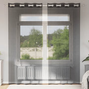Tende in Voile con Occhielli 2 pz Nero 140x225 cm 4102061