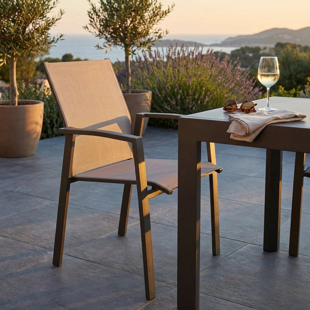 Poltrona da Giardino in Alluminio Textilene cm 57x61x89 - DREW