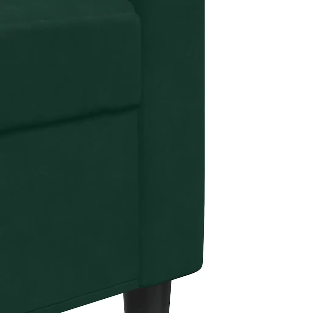 vidaXL Set di Divani 3 pz con Cuscini e Rinforzi Verde scuro Velluto