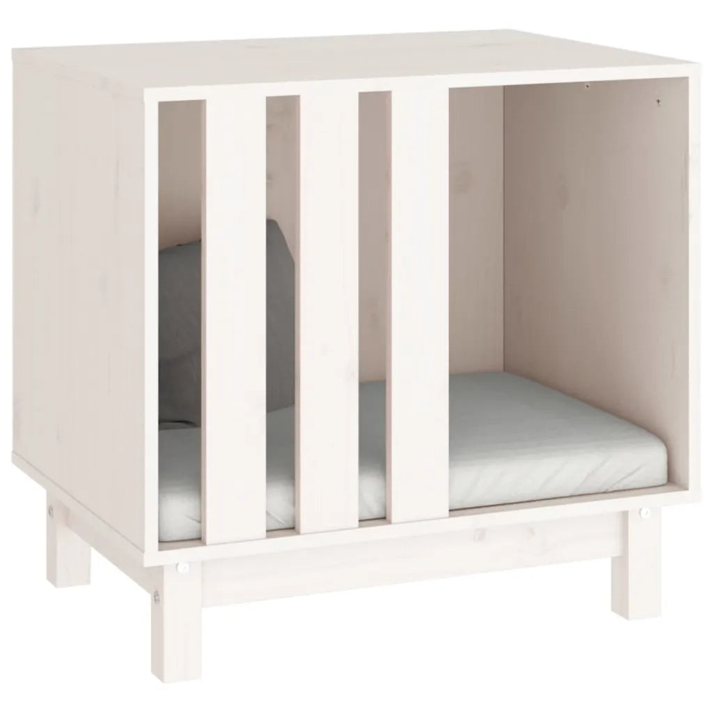 Casetta per Cani bianco 60x45x57 cm in Legno Massello di Pino 822477