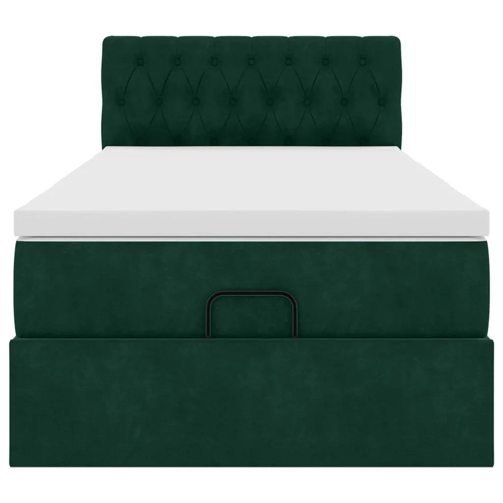 Struttura Letto Pouf con Materasso 100x200 cm Velluto