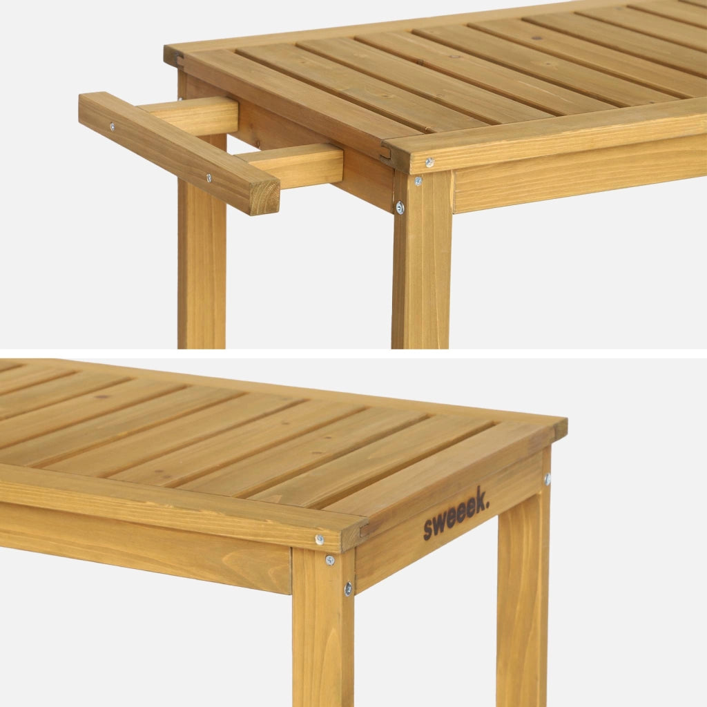 Carrello da cucina da esterno in legno di abete, 95cm, marrone