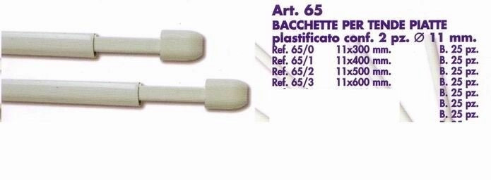 Coppia Bacchette Bastoni per tende colore Bianco 60 cm x 11 mm