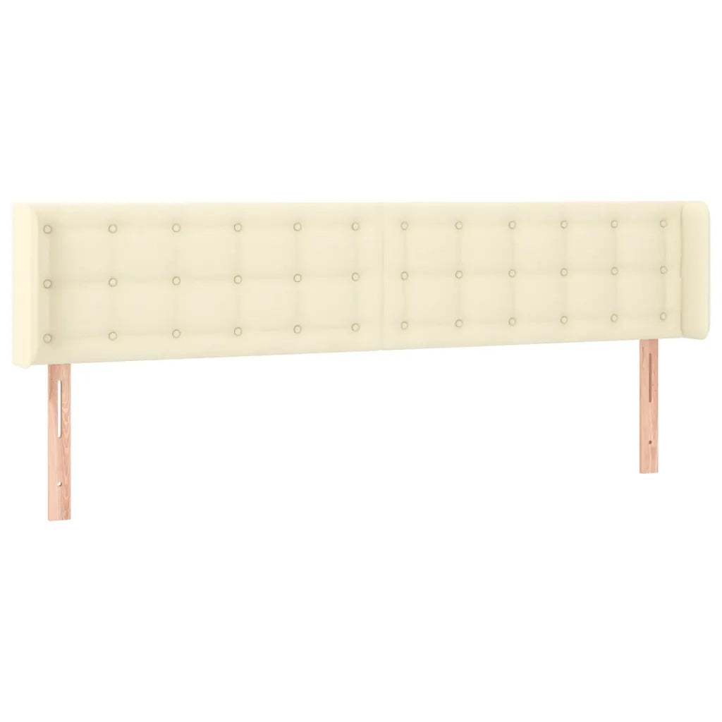 Testiera a LED Crema 163x16x78/88 cm in Similpelle 3123334