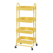 Carrello di servizio mobile contenitore per cucina/soggiorno con 4 cestelli acciaio 104 x 46 x 35 cm giallo 03_0009236