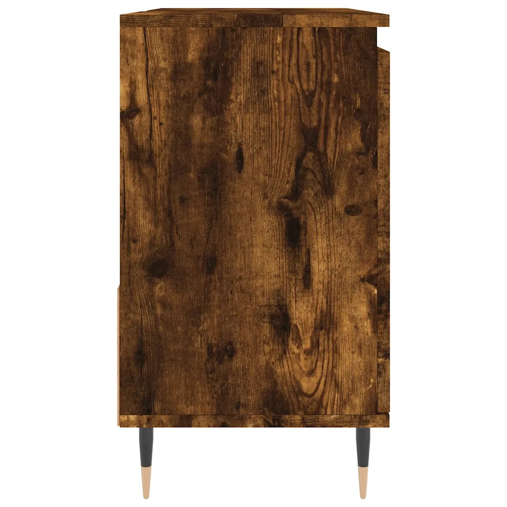 Armadietto Bagno Rovere Fumo 65x33x60 cm in Legno Multistrato 831601