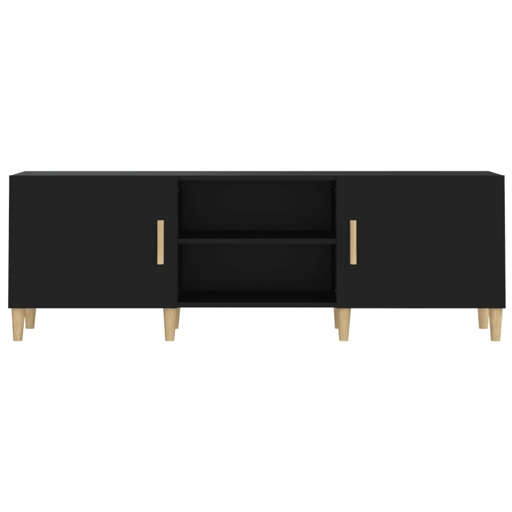 Mobile Porta TV Nero 150x30x50 cm in Legno Multistrato cod mxl 15431