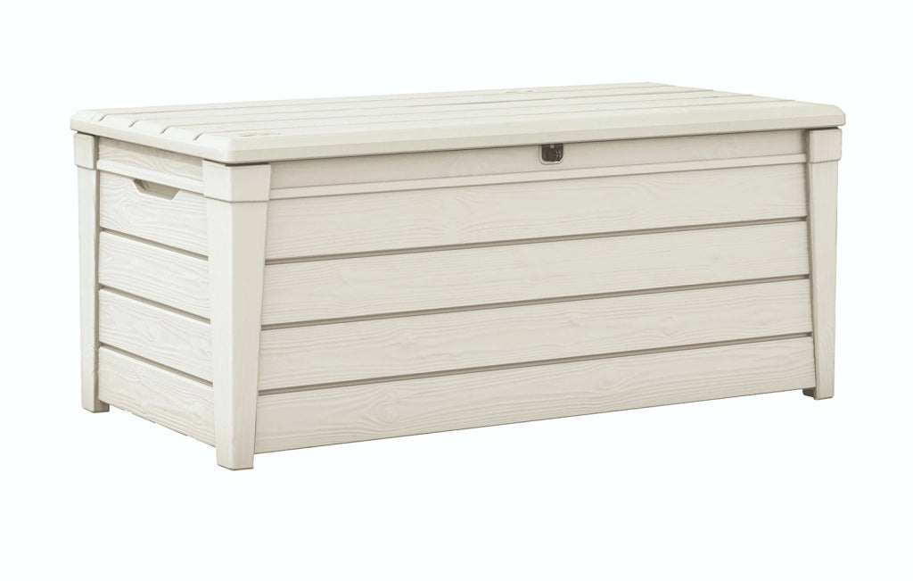 Baule da Esterno Keter Brightwood 145x69,7x60,3 cm in Resina Bianco