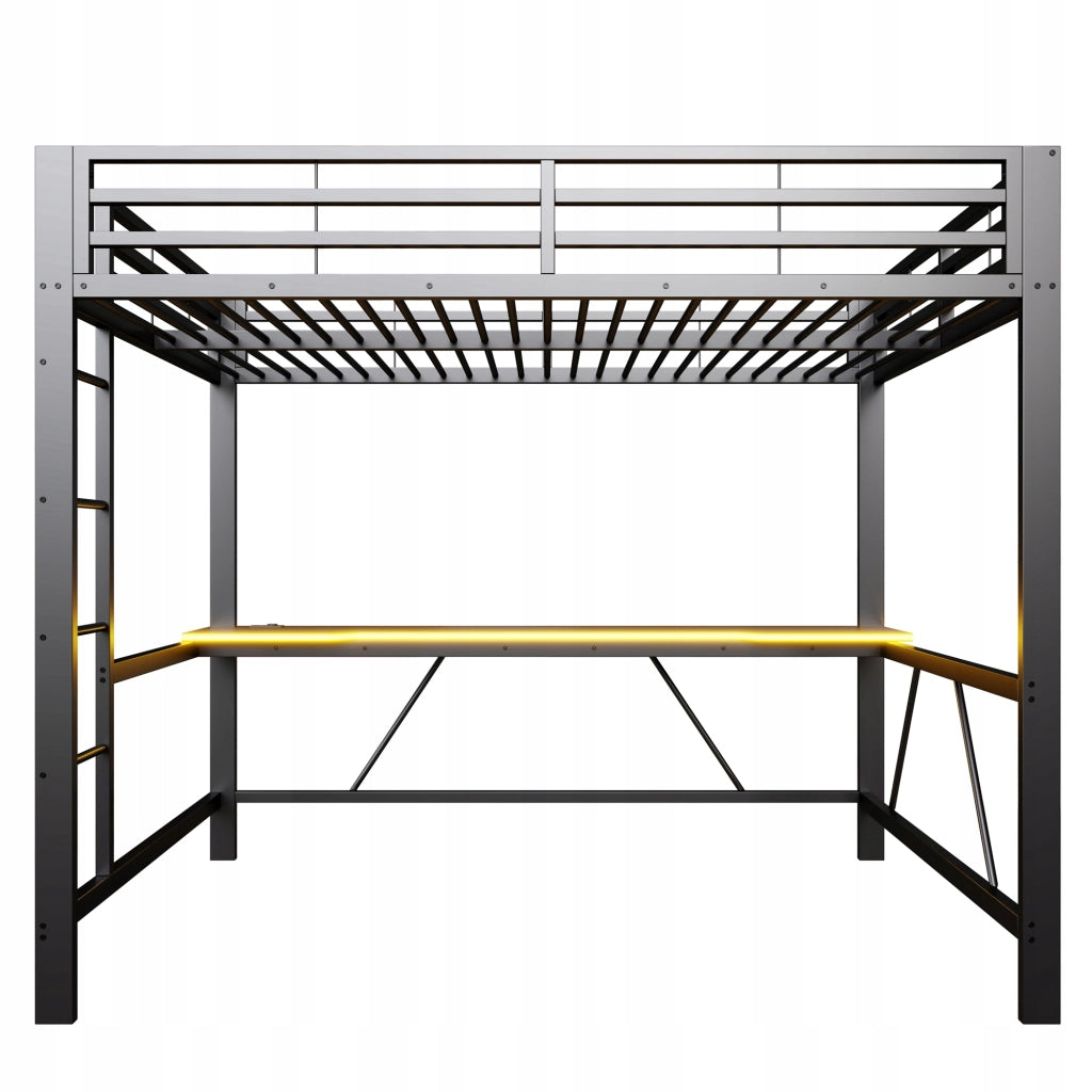 Letto a castello gaming con LED e USB - Xylo - 160x200 cm - Nero
