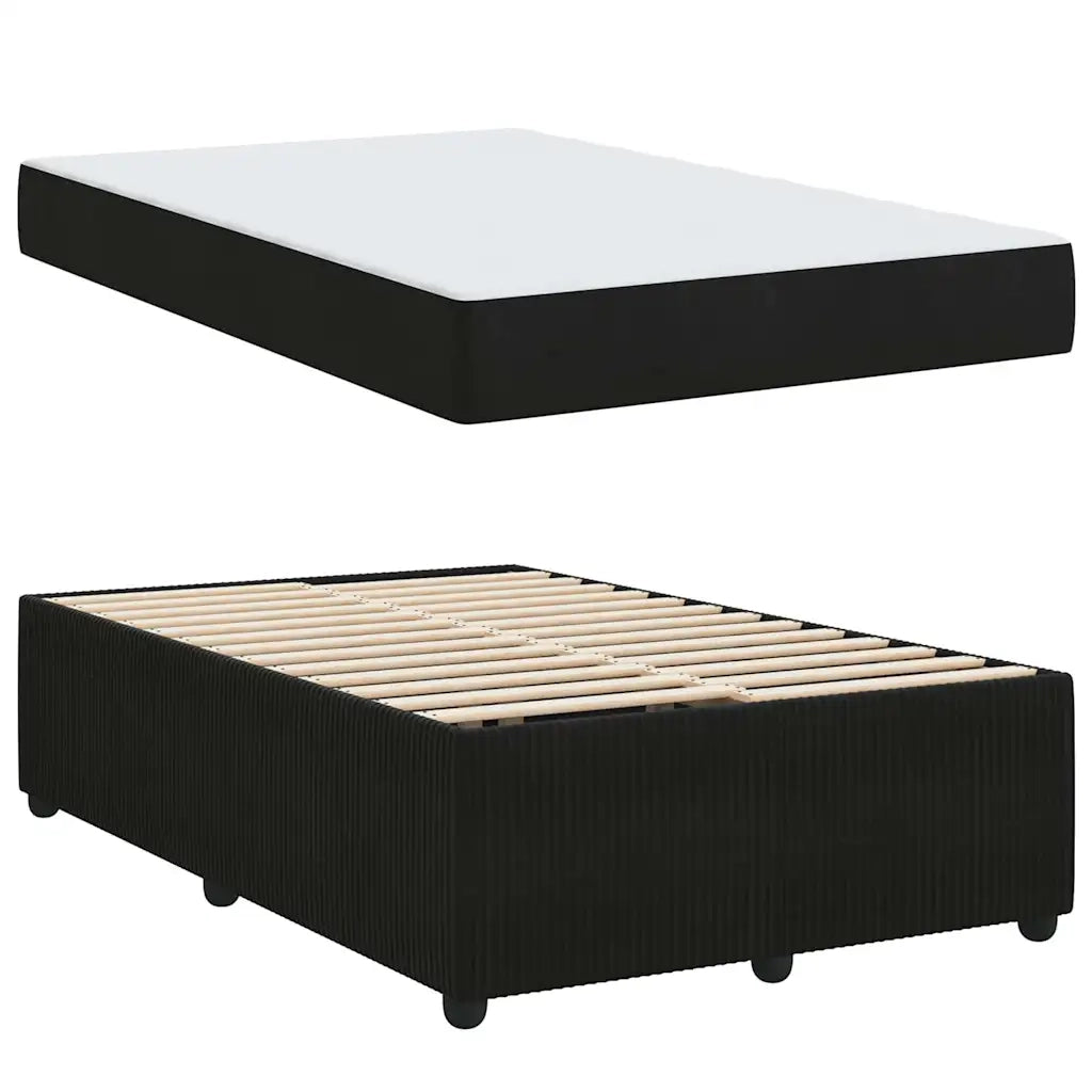vidaXL Struttura letto con materasso Nero 120 x 200 cm Velluto