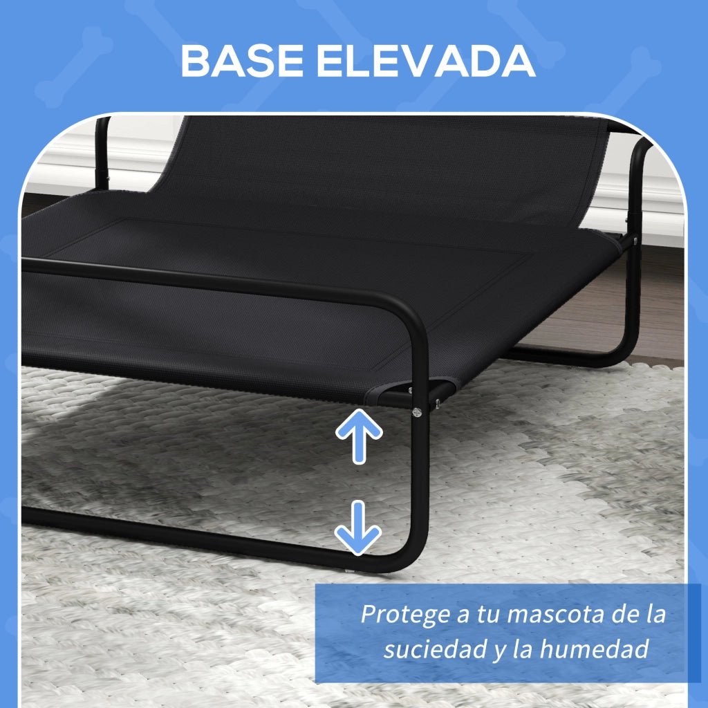 Letto per Cani Elevato ¨C Zephmum ¨C Nero 106x81x33 cm