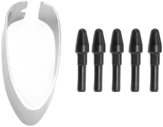 Set di punte per stilografica alta precisione - punte sostitutive - punti per digitale carta - set di 5 - inclusa pinza e scatola di conservazione - punte per stilografica in acciaio inossidabile