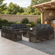 Set Divano da Giardino 13 pz Grigio e Grigio Scuro polyrattan 3436766