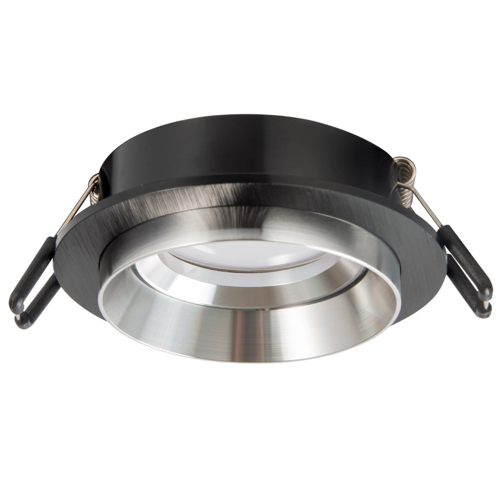 Polux LIKA faretto incasso tondo nero/argento MR16 orientabile