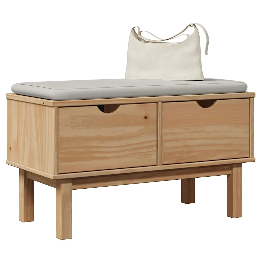 Panca da Corridoio OTTA 80x40x45 cm in Legno Massello di Pino