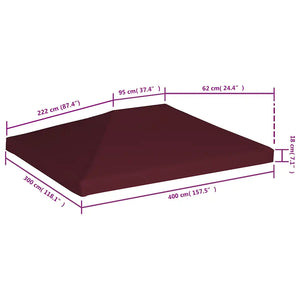 Copertura Superiore per Gazebo 310g/m² 3x4m Bordeaux 46624