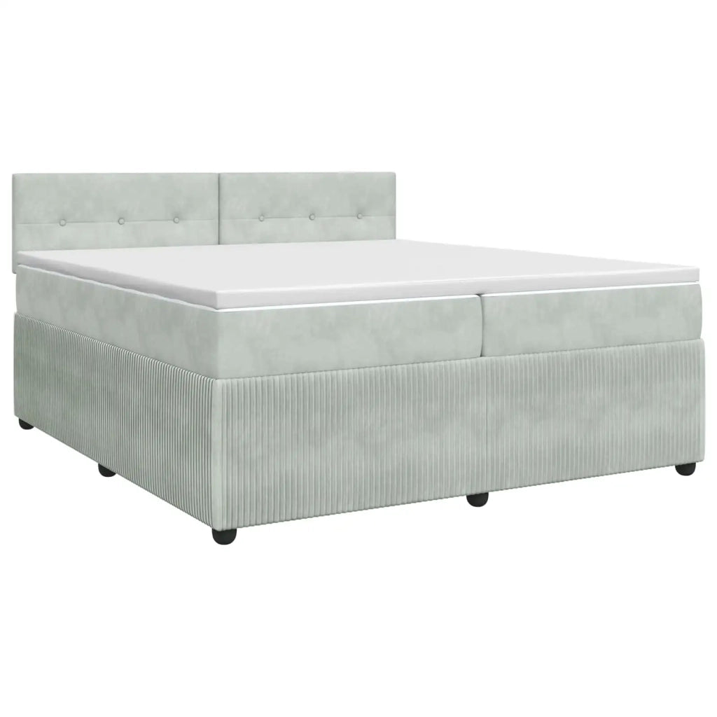 Letto box spring con materasso Grigio Chiaro 200 x 200 cm 3451745