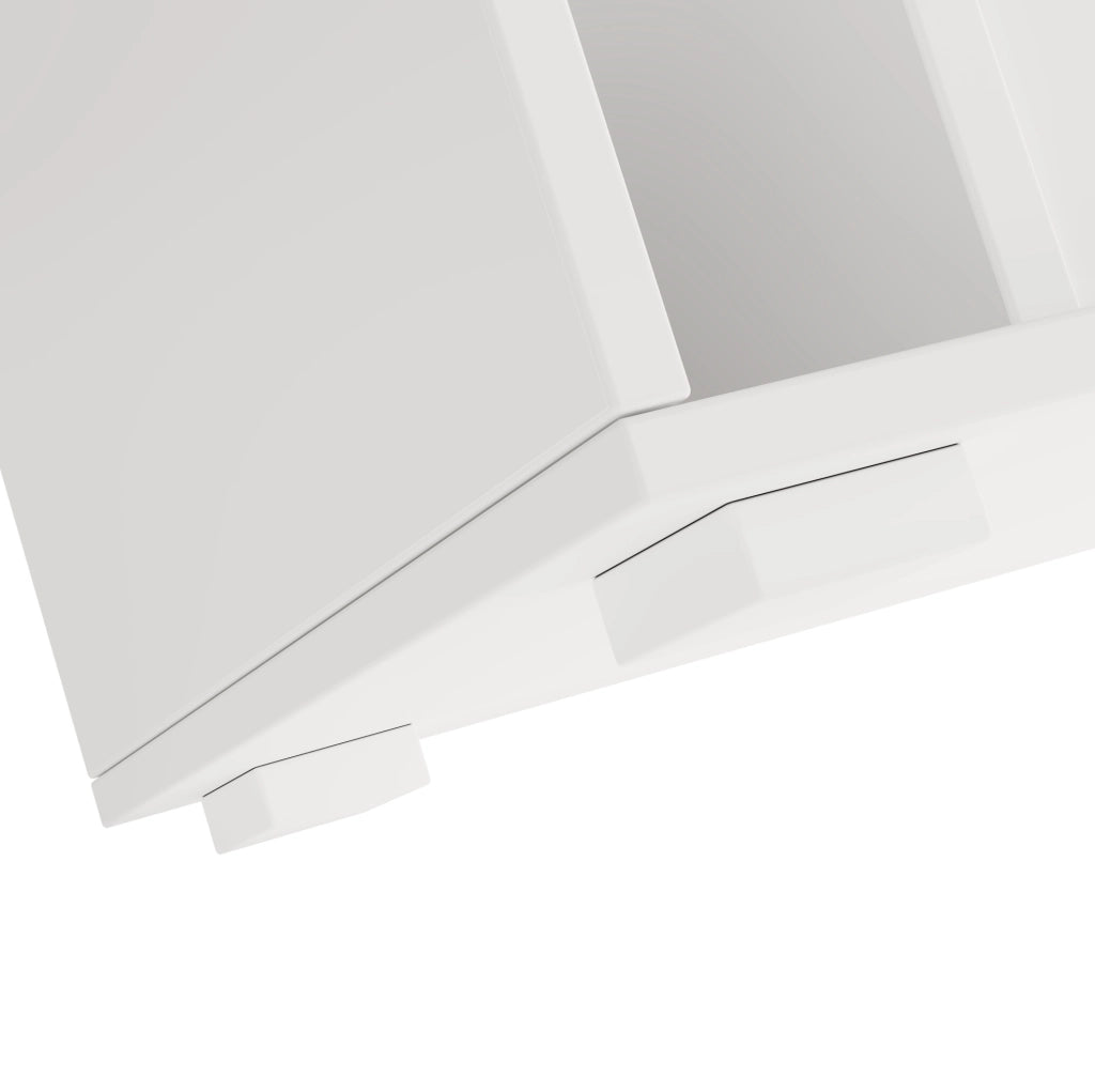 Tavolino da salotto moderno 100x50x40 cm in truciolare bianco con LED e piano in vetro temperato