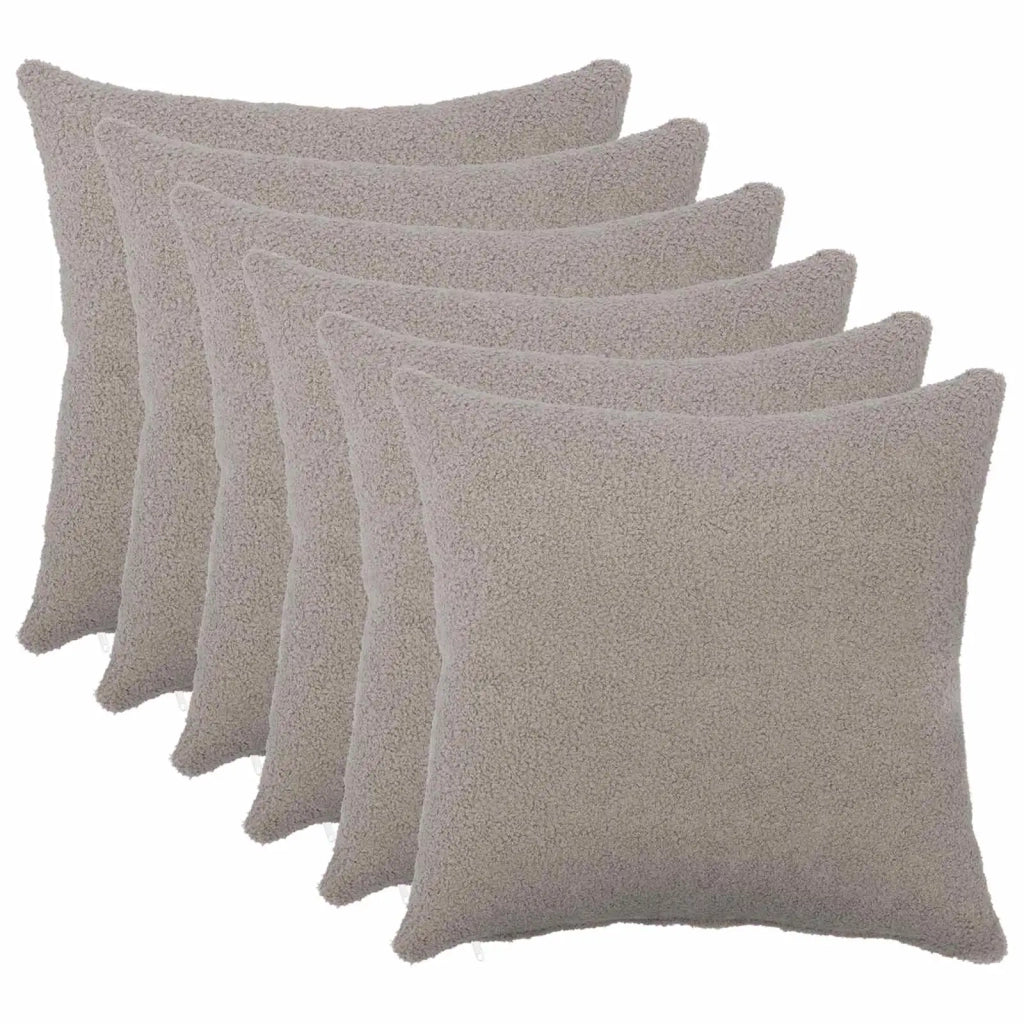 Federa 6 pcs HEERLEN Grigio Chiaro 40 x 40 cm Bouclé 908480