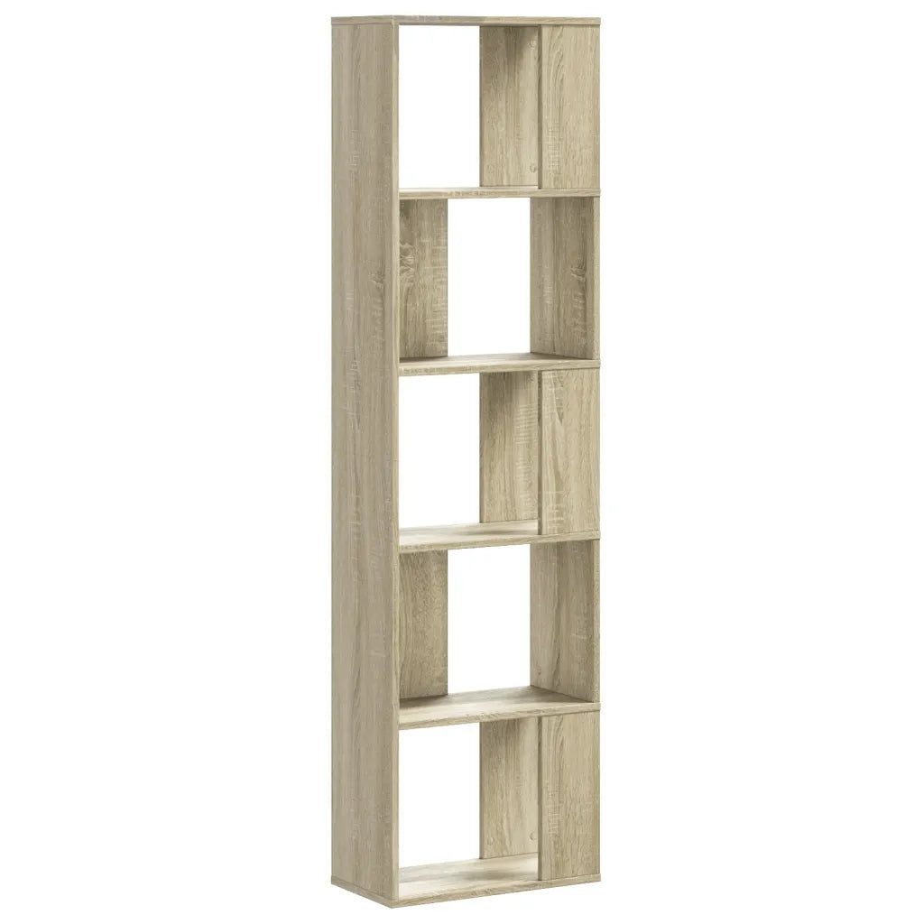 Libreria 5 Ripiani-Scaffale per Libri-Mobile di Stoccaggio Rovere Sonoma 45x23,5x162,5cm Multistrato