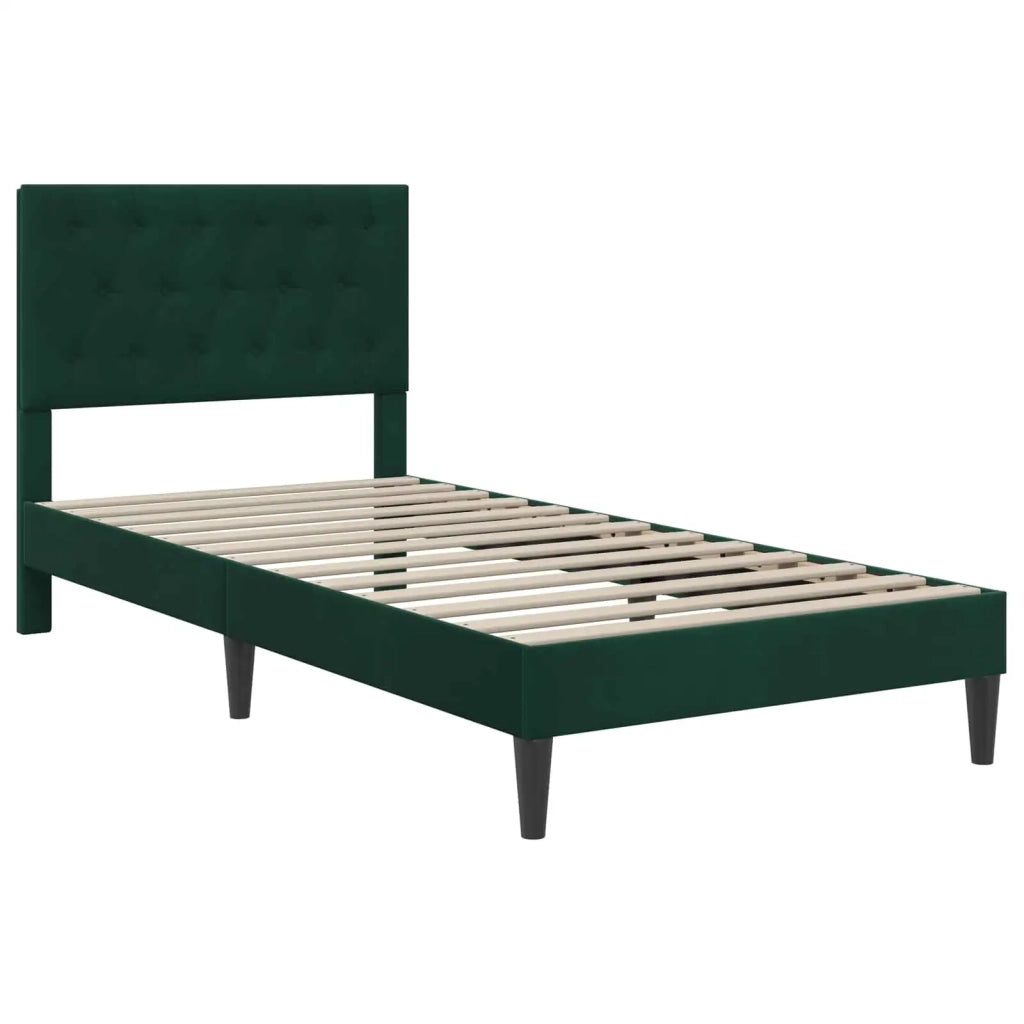 Struttura del letto-Giroletto Verde Scuro 100 x 200 cm Velluto 264157