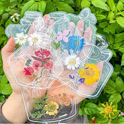 Etichette per pagina di fiori trasparenti - 40 pezzi - fai da te stesso DIY etichette per fiori decorative per pagina