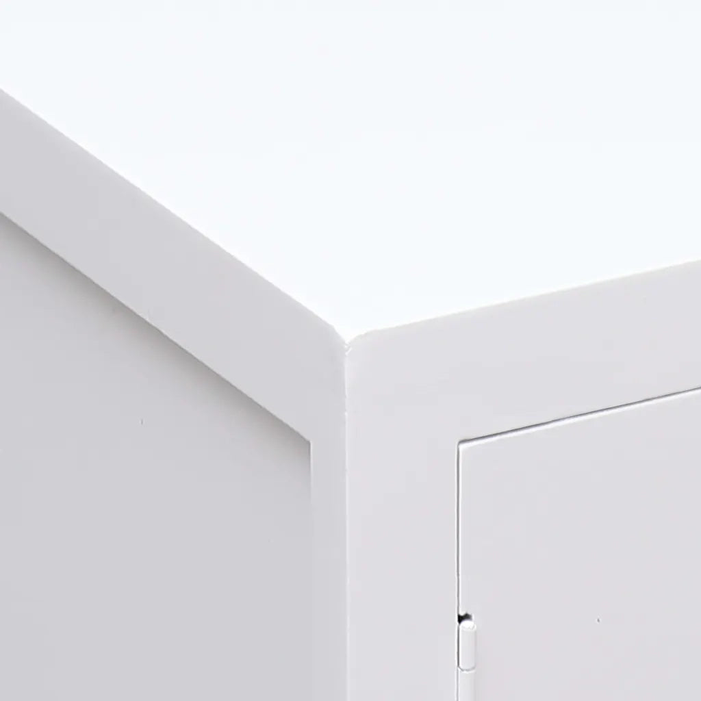 Comodino-Tavolino da notte Bianco 38x28x52 cm in Legno di Paulownia