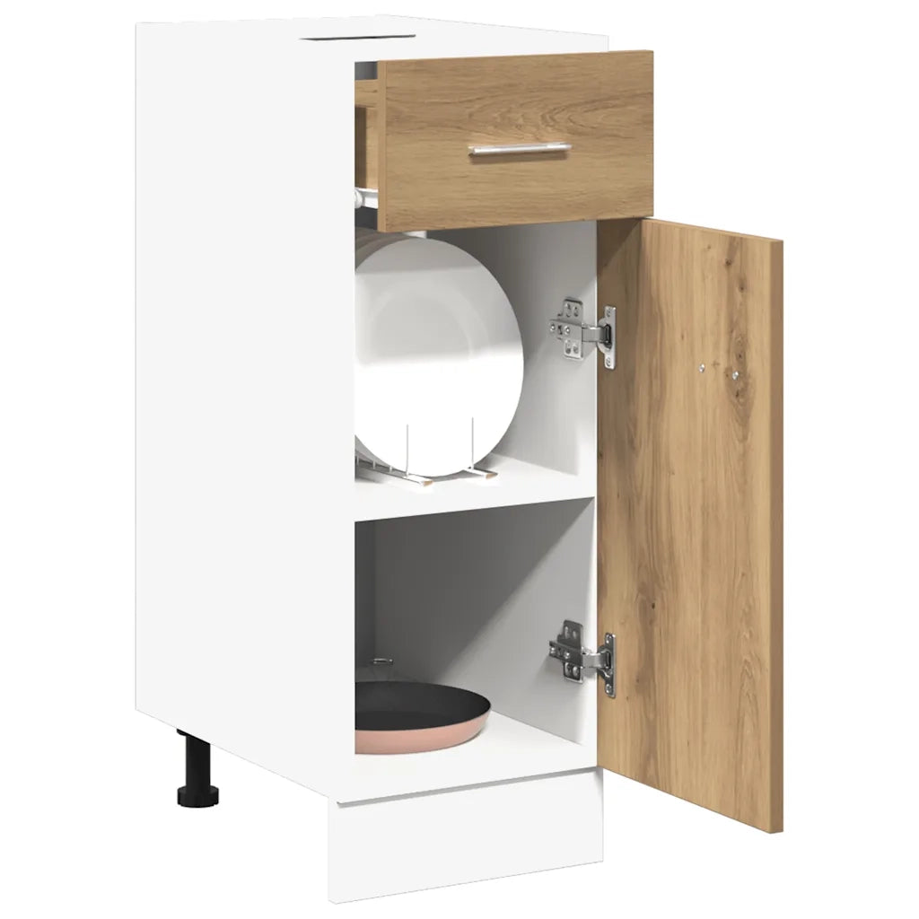 vidaXL Cassettiera “Lyon” Rovere Artigianale 30x46x81,5 cm