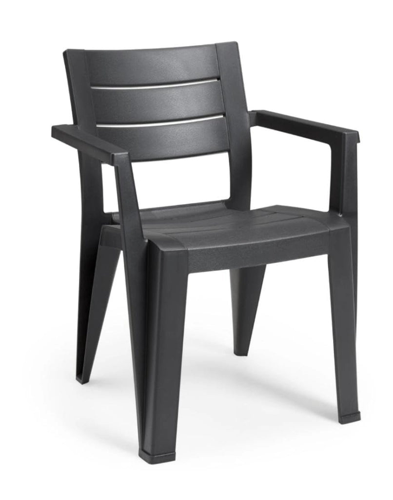 Sedia da Giardino Julie Polipropilene Graphite Braccioli UV