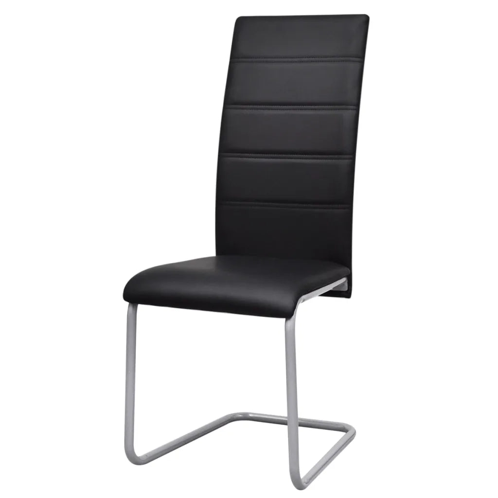 Sedie da Pranzo a Sbalzo 6 pz Nere in Similpelle cod mxl 7831