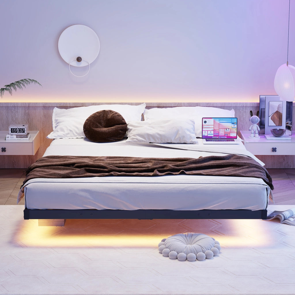 letto metallo nero 140 x 190 cm