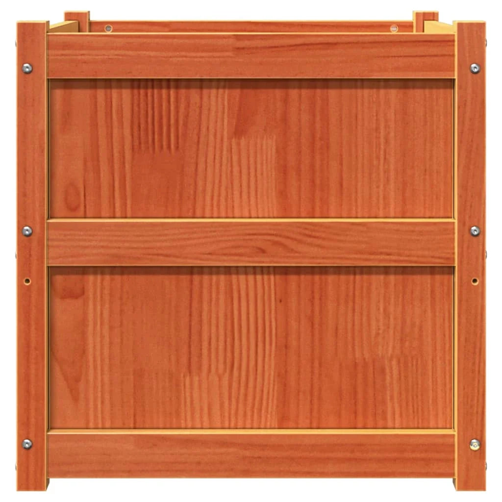 Fioriera aiuola rialzata fioriera aiuola giardino terrazza set da 2 cerata legno massello di pino marrone 02_0039065