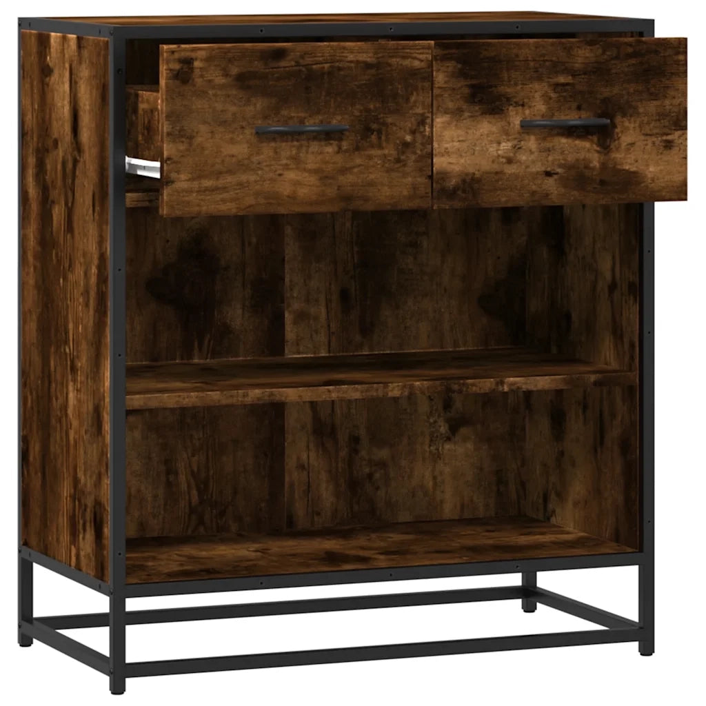 Credenza Rovere Fumo 68x35x76 cm in Legno Multistrato 848986