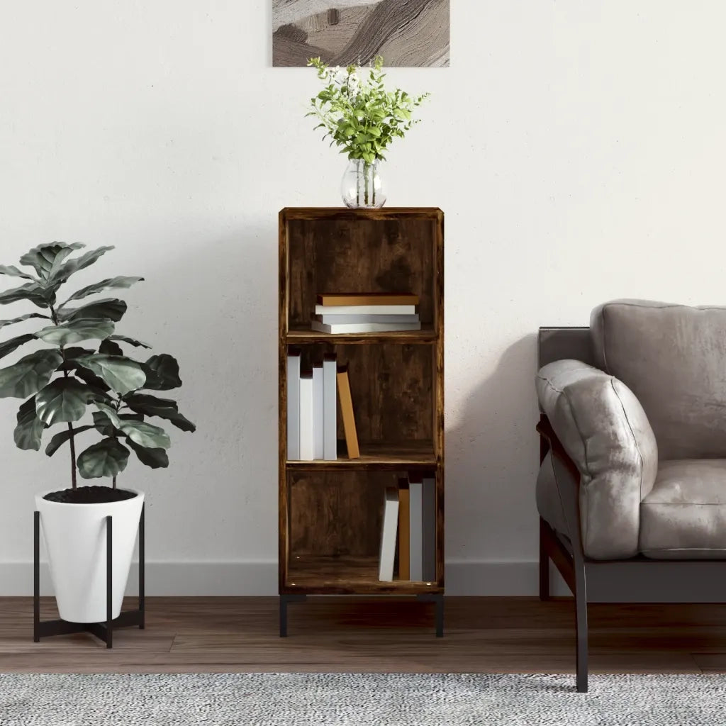 Credenza | Madia | Buffet da pranzo | Armadio da pranzo Rovere Fumo 34,5x32,5x90 cm in Legno Multistrato