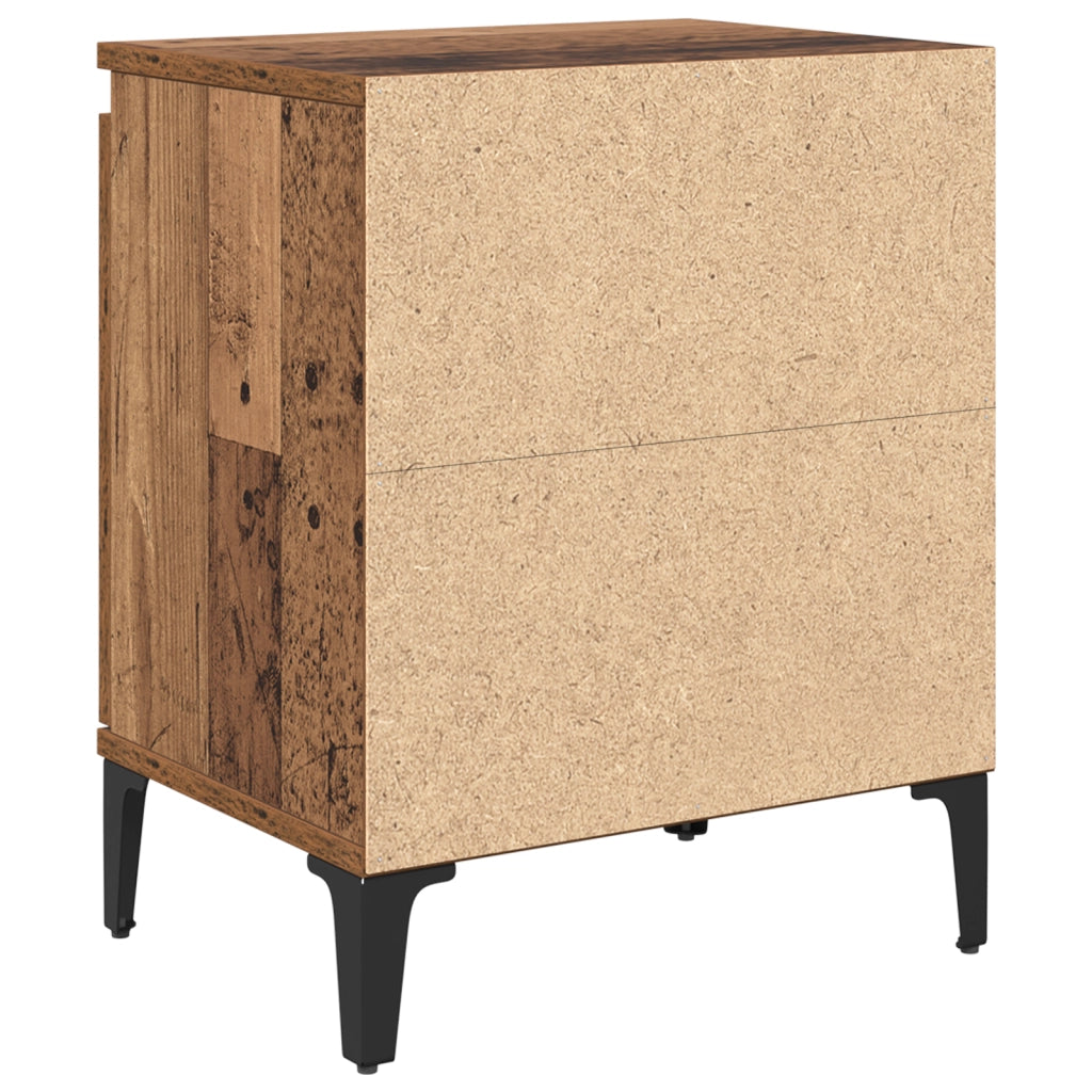 Comodino in Legno Vecchio Legno Vecchio Legno massello, metallo