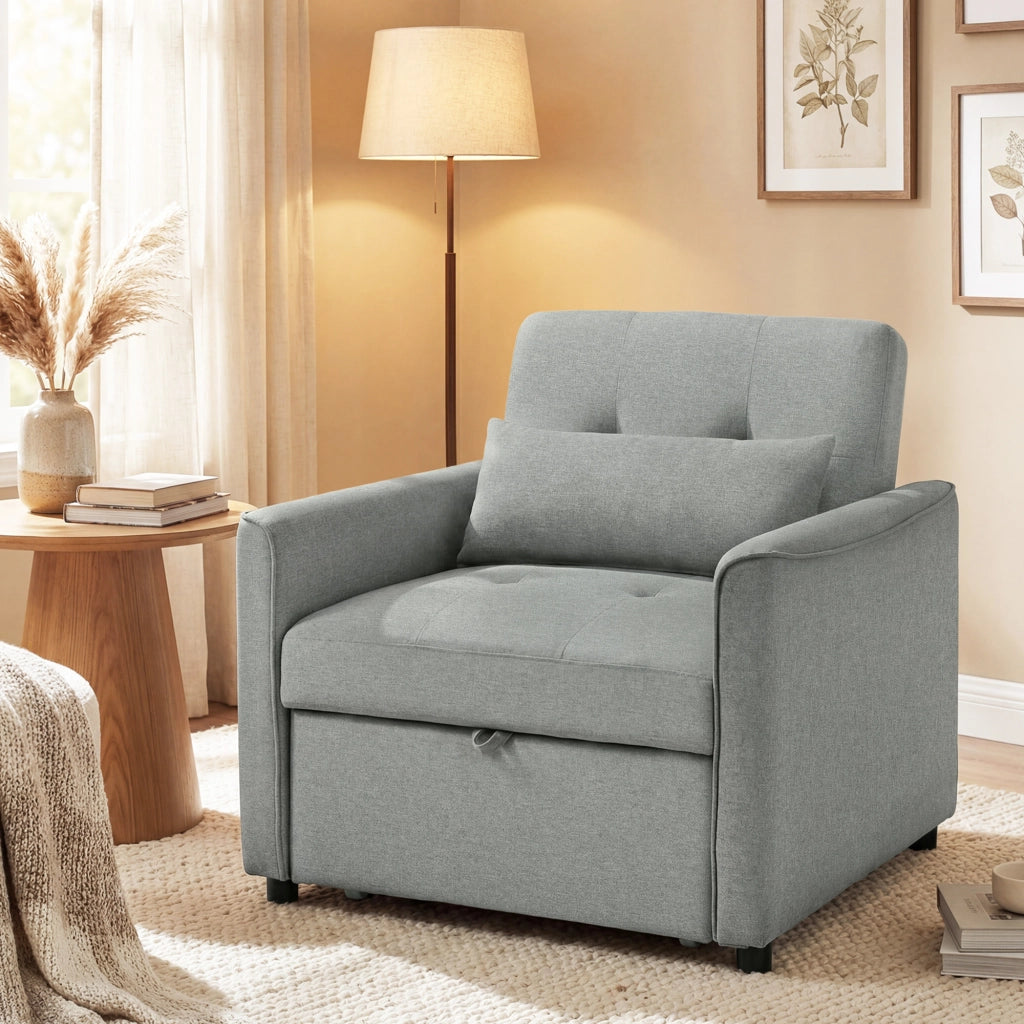 Sedia letto estraibile con schienale regolabile ¨C zephmum ¨C grigio